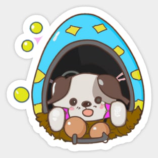 Dog in The Egg Sticker